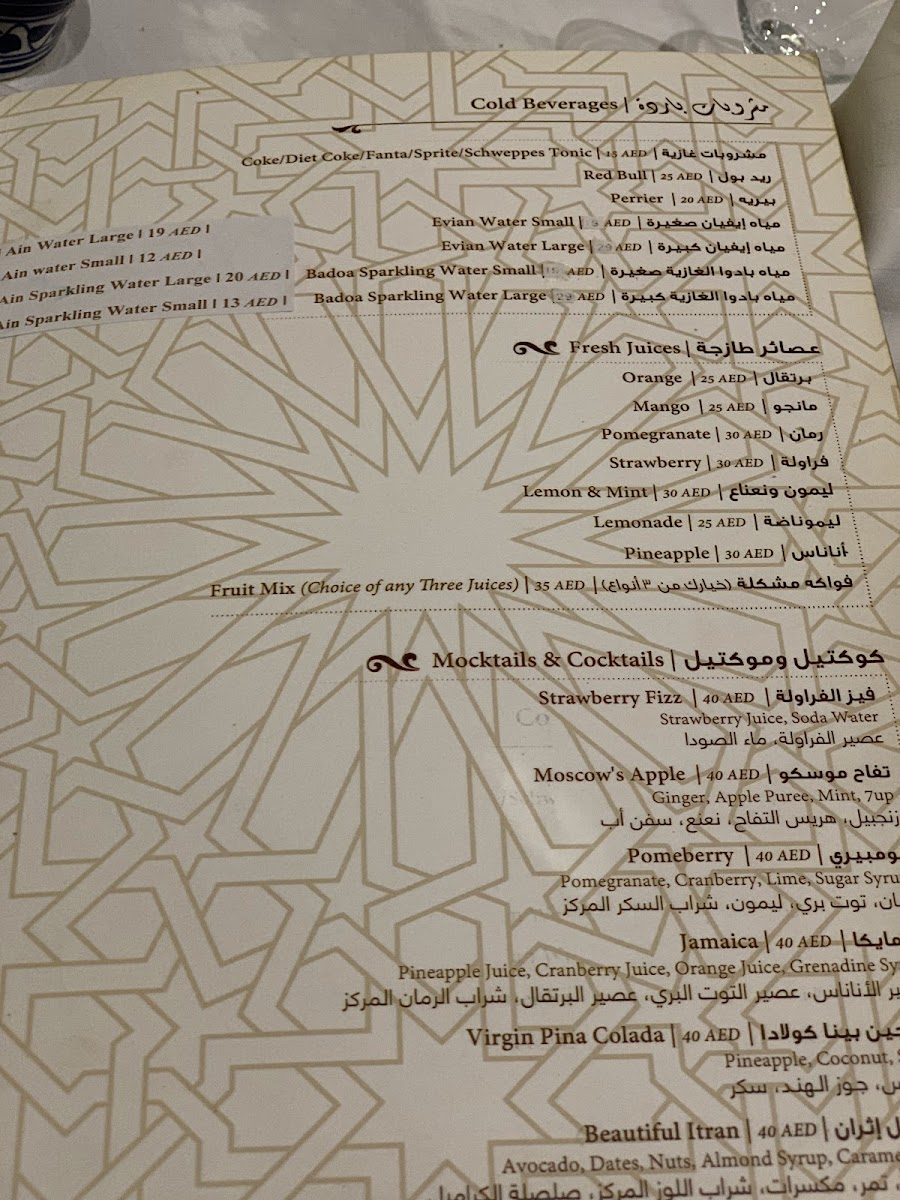 Menu - Itran Restaurant photo 4